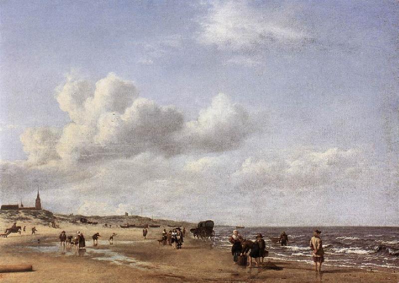 VELDE, Adriaen van de The Beach at Scheveningen wr